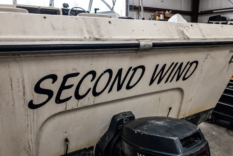 Script on a transom. Script reads beautifully on a transom.
